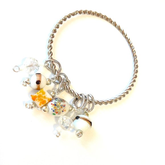 "Candy Summer II" Bracelet with Murano Glass, silver plated Czechoslovakia - Picture 1 of 3